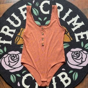 H&M-Rust Orange Button-Up Bodysuit